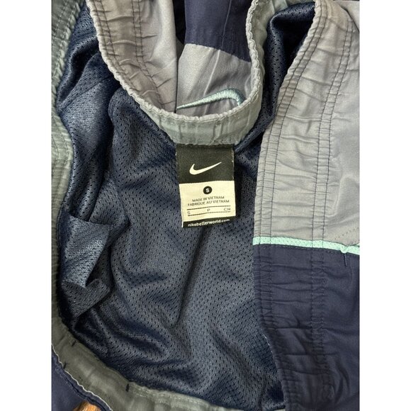Nike Mens Swim Trunks Size Small Navy Gray Colorblock Mesh Lining Drawstring - Picture 8 of 9